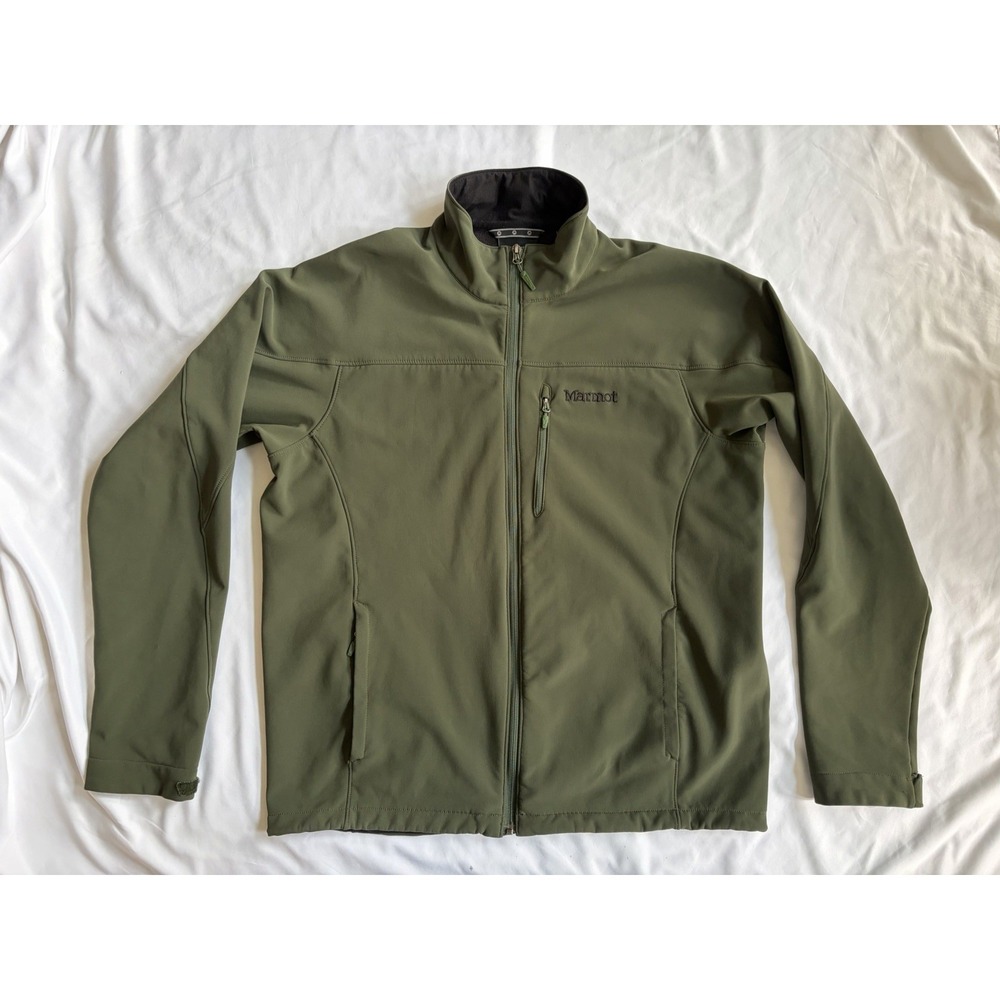 Marmot Men's Full Zip Softshell Jacket Size Large - Green